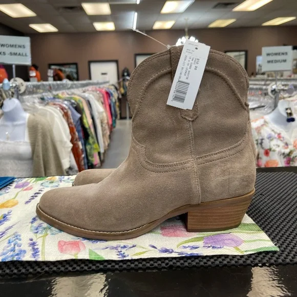 dingo Taupe Suede Western Booties - Picture 3 of 7